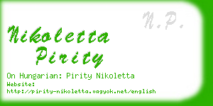 nikoletta pirity business card